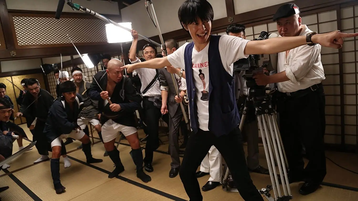 Why Don't You Play in Hell? backdrop