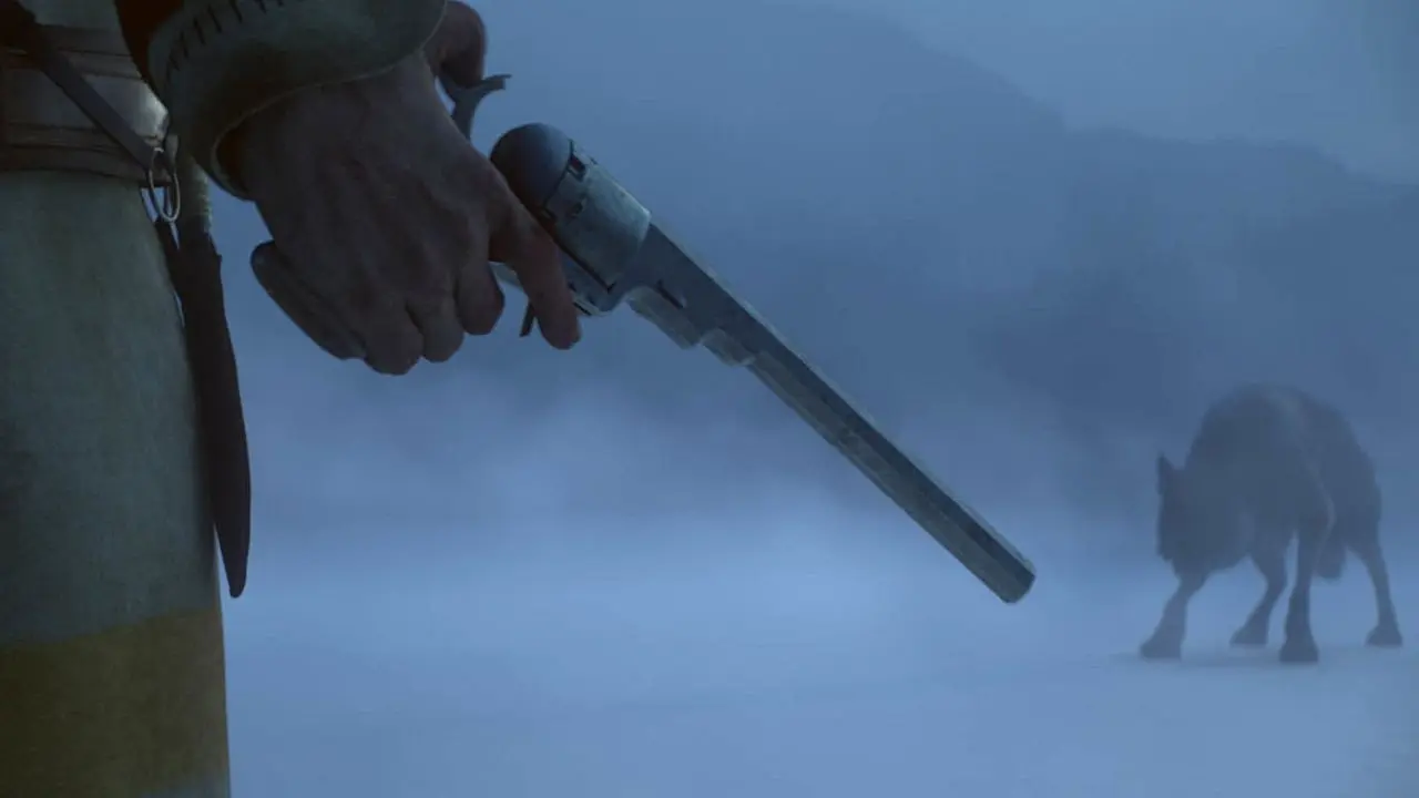 Alone: a Wolf's Winter backdrop