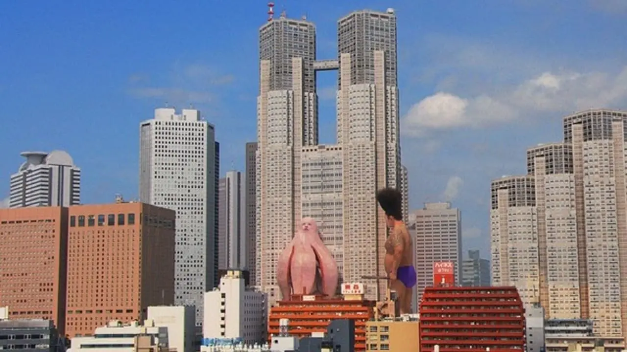 Big Man Japan backdrop